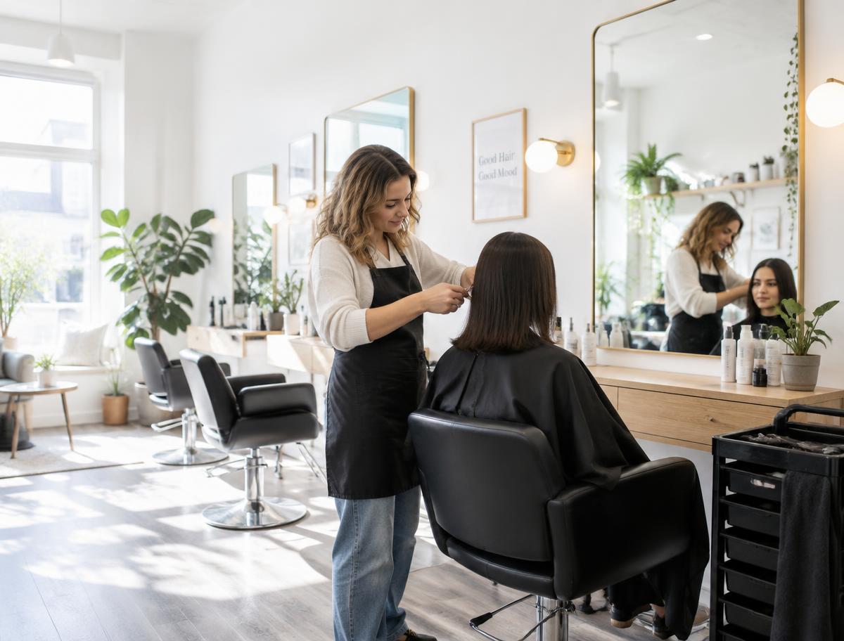 A bright hair salon